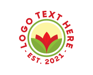 Leaf - Flower Garden Badge logo design