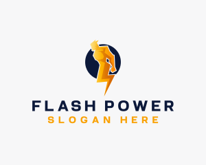 Lightning Power Man logo design