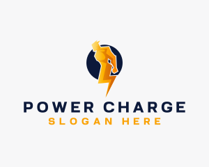 Lightning Power Man logo design