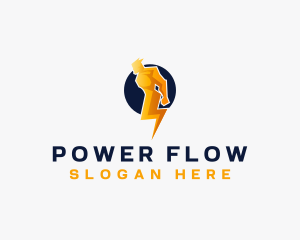 Lightning Power Man logo design