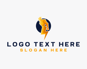 Man - Lightning Power Man logo design