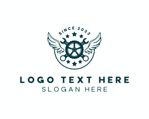 Tire - Automotive Tire Wrench Wings logo design