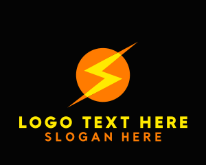 Letter S - Lightning Electricity Circle logo design
