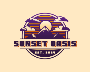 Mountain Sunset Peak logo design