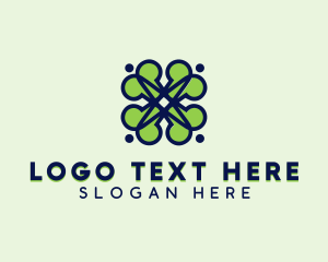 Pattern - Lucky Clover Letter X logo design