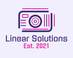 Linear - Neon Linear Camera logo design