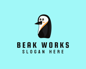 Happy Baby Penguin logo design