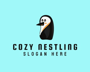 Nestling - Happy Baby Penguin logo design