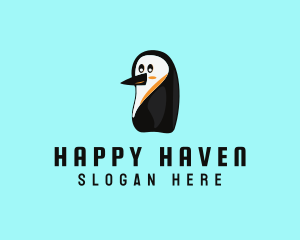 Happy Baby Penguin logo design