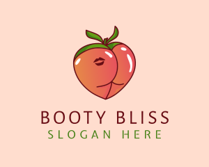 Butt - Sexy Peach Butt Kiss logo design