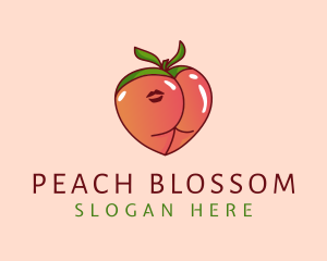 Sexy Peach Butt Kiss logo design