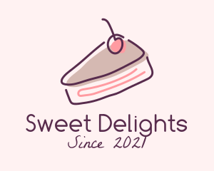 Cake - Cheesecake Cake Slice logo design
