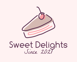 Cheesecake Cake Slice logo design