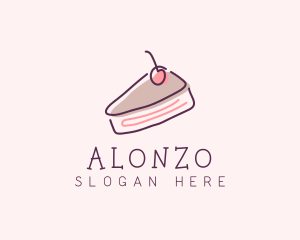 Cherry Cake Dessert logo design