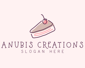 Cherry Cake Dessert logo design