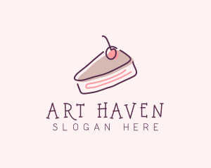 Cherry Cake Dessert logo design