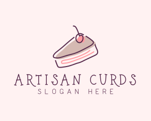 Cherry Cake Dessert logo design