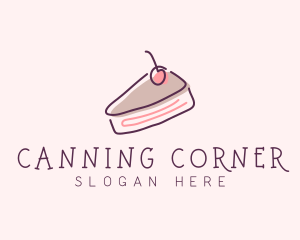 Cherry Cake Dessert logo design