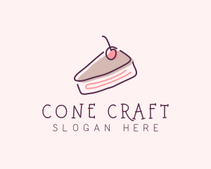 Cherry Cake Dessert logo design