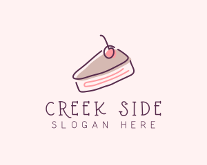 Cherry Cake Dessert logo design