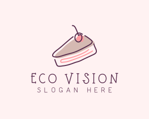 Cherry Cake Dessert logo design