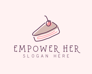 Cherry Cake Dessert logo design