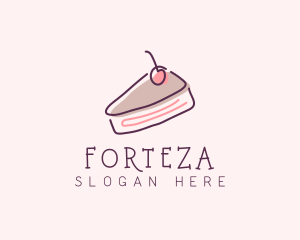 Cherry Cake Dessert logo design