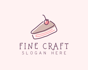 Cherry Cake Dessert logo design