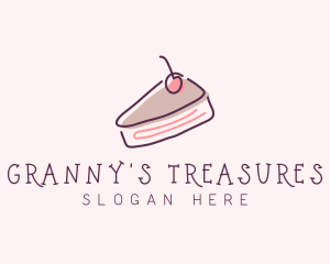 Cherry Cake Dessert logo design