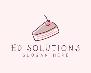 Cherry Cake Dessert logo design