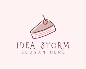 Cherry Cake Dessert logo design