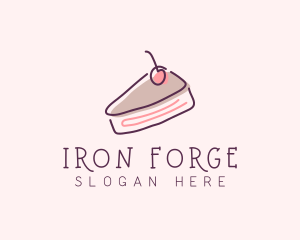 Cherry Cake Dessert logo design