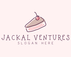 Cherry Cake Dessert logo design