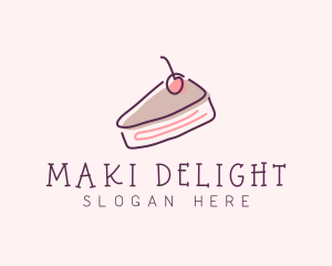 Cherry Cake Dessert logo design