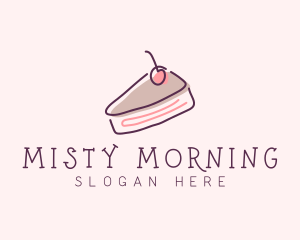 Cherry Cake Dessert logo design