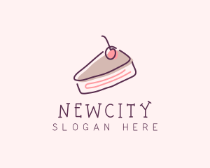 Cherry Cake Dessert logo design