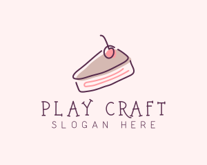 Cherry Cake Dessert logo design