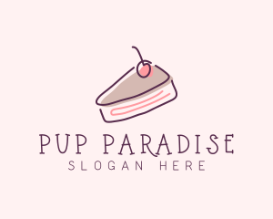 Cherry Cake Dessert logo design