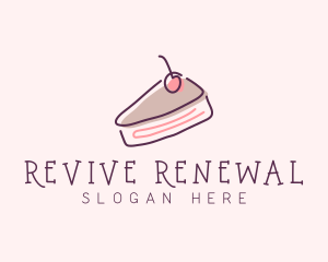 Cherry Cake Dessert logo design