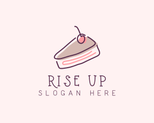 Cherry Cake Dessert logo design