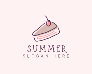 Cherry Cake Dessert logo design