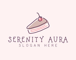 Cherry Cake Dessert logo design