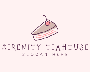 Cherry Cake Dessert logo design