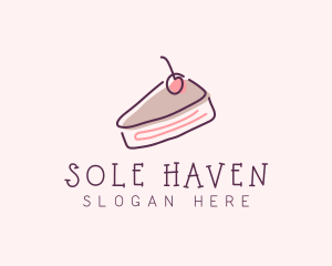 Cherry Cake Dessert logo design