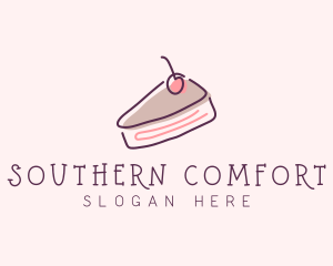 Cherry Cake Dessert logo design