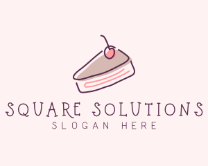 Cherry Cake Dessert logo design