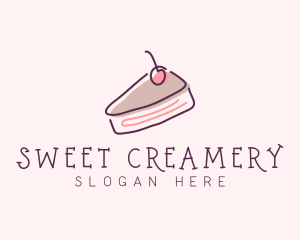 Cherry Cake Dessert logo design