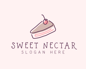 Cherry Cake Dessert logo design