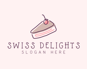 Cherry Cake Dessert logo design