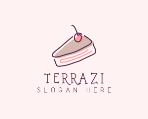 Cherry Cake Dessert logo design